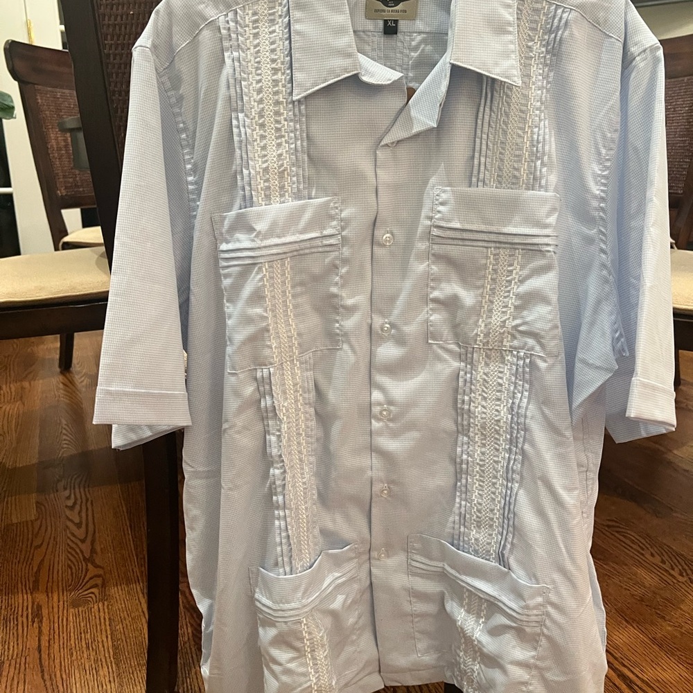 Light Blue Men's Guayabera Shirt